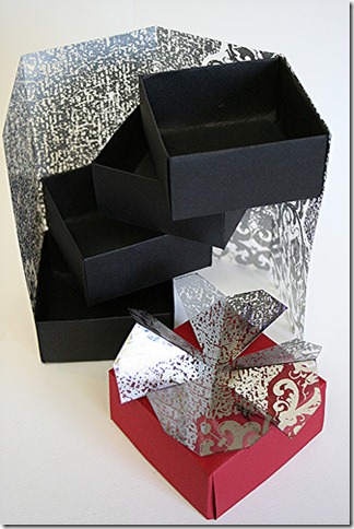 Скрапбукинг - коробка из четырёх секций